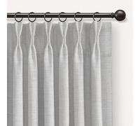 INOVADAY Pinch Pleated Curtains, 100% Light Blocking Linen Pinch Pleat Blackout Curtains for Bedroom, Thermal Insulated Blackout Drapes 2 Panels Set for Living Room - Greyish BeigeWhite, W40 x L96