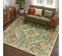 INOVADAY Rugs Living Room 120x180 cm Washable Rug Brick/Brown/Green