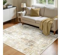 INOVADAY Washable Rugs Living Room 120x180 cm Modern Abstract Rug with Soft Low Pile Vacuum Friendly Non Slip Backing Minimalist Carpet for Lounge Bedroom Dining Room Home Office Brown/Grey