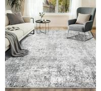 INOVADAY Washable Rugs Living Room 180x270 cm Modern Abstract Rug with Soft Low Pile Vacuum Friendly Non Slip Backing Minimalist Carpet for Lounge Bedroom Dining Room Home Office Grey/White