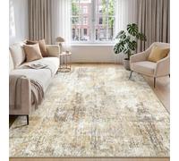 INOVADAY Washable Rugs Living Room 180x270 cm Modern Abstract Rug with Soft Low Pile Vacuum Friendly Non Slip Backing Minimalist Carpet for Lounge Bedroom Dining Room Home Office Brown/Grey