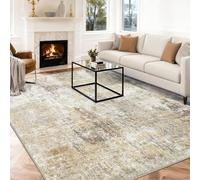 INOVADAY Washable Rugs Living Room 200x300 cm Modern Abstract Rug with Soft Low Pile Vacuum Friendly Non Slip Backing Minimalist Carpet for Lounge Bedroom Dining Room Home Office Brown/Grey