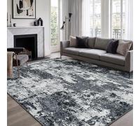 INOVADAY Washable Rugs Living Room 240x300 cm Modern Abstract Rug with Soft Low Pile Vacuum Friendly Non Slip Backing Minimalist Carpet for Lounge Bedroom Dining Room Home Office Black/Grey/White/Navy