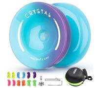 INOVASHON Crystal Responsive Yoyo K2, Professional Trick for Finger Spin, Dual Purpose Yo-Yo for Kids and Beginner, Plastic Unresponsive Yoyo with 12 Extra Strings, Bearing Kit, Case