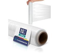 Inoverse 1 Roll Stretch Film, 21 Micron Transparent Wrap Cling Film, 50 cm / 1.5 kg Hand Stretch Film for Furniture & Moving, Pallet Film, Packaging Film on Roll, Moisture & Water Proof Shrink Film