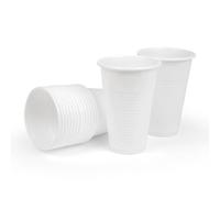 Inoverse Plastic Disposable Cups 50 Pack 300 ml (0.3 L) - Party & Drinking Cups, White Stackable Drinkware for Beer, Juice, Water, Events & Catering