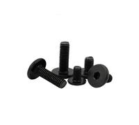 Inovey 20Pcs M1.6 M2.5 M3 M4 M5 M6 M8 Black 304 Stainless Steel Allen Hexagon Ultrathin Head Bolt Hex Socket Ultra Thin Flat Wafer Head Screw -Black- M6*10