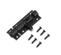 Inovey 2Pcs 2/3/4/5/6/8 Inch Aluminum Alloy Door Latch Lock for Garden Gate Shed Sliding Safety Door Tower Bolt Latch Catch Hardware -Black -8 inch