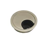 (inox (brushed steel)) Metal desk cable grommet - Ø60 mm
