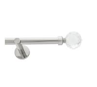 Inox Metal Curtain Pole 19mm With Finials Rod Modern Brackets Beluna 195cm