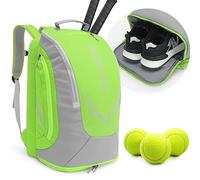 INOXTO 40L Tennis Bags for Women and Men Large Tennis Backpack Can Hold 2 Tennis Rackets, Waterproof and Breathable Pickleball Bag with Independent Shoe Storage for Tennis Badminton Travel Camping