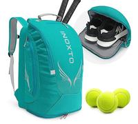 INOXTO 40L Tennis Bags for Women and Men Large Tennis Backpack Can Hold 2 Tennis Rackets, Waterproof and Breathable Pickleball Bag With Independent Shoe Storage for Tennis Badminton Travel Camping