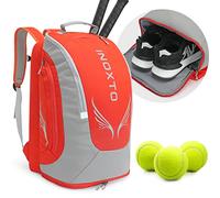 INOXTO 40L Tennis Bags for Women and Men Large Tennis Backpack Can Hold 2 Tennis Rackets, Waterproof and Breathable Pickleball Bag With Independent Shoe Storage for Tennis, Travel, Camping (Orange)
