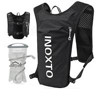 INOXTO Hydration Backpack Lightweight Insulated Backpack with 1.5L Water Bladder for Hiking Trail Running Cycling Running Marathon for Men Women (Black)