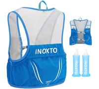 INOXTO Hydration Vest Backpack,Lightweight Water Running Vest Pack with 450 Bottles Daypack for Hiking Trail Running Cycling Race Marathon for Women Men (Blue, M/L 31.5-39.3 in)