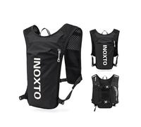 INOXTO Running Backpack, 5-liter lightweight hydration bag for outdoor hiking cross country marathon cycling competition mountaineering water bag backpack for men (black and white)