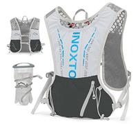 INOXTO Running Hydration Vest Backpack,Lightweight Insulated Pack with 1.5L Water Bladder Bag Daypack for Trail Hiking Running Cycling Race Marathon for Women Men (Gray Stripe)