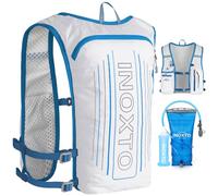 INOXTO Running Hydration Vest Backpack,Lightweight Insulated Pack with 1.5L Water Bladder Bag Daypack for Hiking Trail Running Cycling Race Marathon for Women Men (591A White)