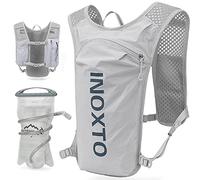 INOXTO Running Hydration Vest Backpack,Lightweight Insulated Pack with 1.5L Water Bladder Bag Daypack for Hiking Trail Running Cycling Race Marathon for Women Men (Light Gray)
