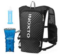 INOXTO Running Hydration Vest Backpack,Lightweight Insulated Pack with 1.5L Water Bladder Bag Daypack for Hiking Trail Running Cycling Race Marathon for Women Men (Black Reflective)