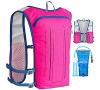INOXTO Running Hydration Vest Backpack,Lightweight Insulated Pack with 1.5L Water Bladder Bag Daypack for Hiking Trail Running Cycling Race Marathon for Women Men (591A Pink)