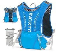 INOXTO Running Hydration Vest Backpack,Lightweight Insulated Pack with 1.5L Water Bladder Bag Daypack for Trail Hiking Running Cycling Race Marathon for Women Men (Dark Blue White)