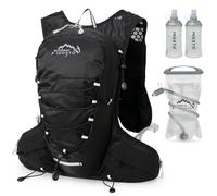 INOXTO running water bag vest backpack with 1.5L water bladder hydration pack backpack suitable for running, cycling, mountain climbing, camping for men women (Black 1.5L water bag)