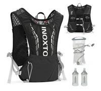 INOXTO running water bag vest backpack with1.5L water bladder hydration pack backpack suitable for running, cycling, mountain climbing for men women (Black 1.5L water bag, standard, standard)