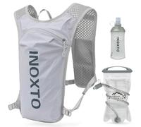 INOXTO running water bag vest backpack with1.5L water bladder hydration pack backpack suitable for running, cycling, mountain climbing, camping for men women (Light gray 1.5L water bag, standard)