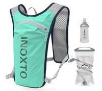 INOXTO running water bag vest backpack with1.5L water bladder hydration pack backpack suitable for running, cycling, mountain climbing, camping for men women (Light green 1.5L water bag, standard)