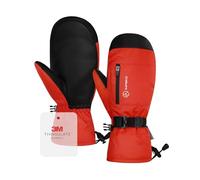 INPAKO Winter Ski Mittens Men Women, 3M Thinsulate Waterproof Mittens with Inside Glove Liners, Touchscreen Snowboarding Gloves, 5-Layer Thermal Warm Cold Weather Snow Gloves for Skiing Orange Medium