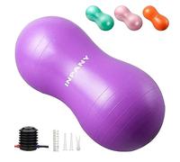 INPANY Peanut Ball - Anti Burst Exercise Ball for Labor Birthing, Physical Therapy for Kids, Core Strength, Home & Gym Fintness (Include Pump) Purple