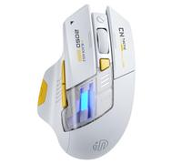 INPHIC A9 Explorer Bluetooth Mouse, Dual-Mode Bluetooth 5.0/2.4G wireless Mouse rechargeable, 2400 DPI, RGB breathing light, visible battery indicator, cordless mouse for Laptop/PC/Computer, White