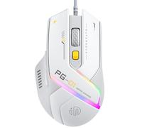 INPHIC PG1 Gaming Mouse, RGB Gamer Mouse Wired with 6 Programmable Buttons, 12800 DPI Tracking, Chroma RGB Backlit, PC Computer Mice for Windows/Mac, White Gray
