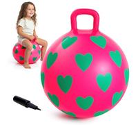 INPODAK 15inch Space Hopper Anti-slip Hopper Ball with Handle Inflatable Jumping Ball with Handpump 40cm Space Hoppers for Kids Age 3 to 6 Boys Girls Indoor Outdoor Garden Yard Hopping Toys