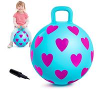 INPODAK 15inch Space Hopper Anti-slip Hopper Ball with Handle Inflatable Jumping Ball with Handpump 40cm Space Hoppers for Kids Age 3 to 6 Boys Girls Indoor Outdoor Garden Yard Hopping Toys