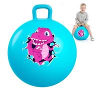 INPODAK 18inch Space Hoppers for Kids Age 3-8 Blue Dinosaur Hopper Ball | Anti-Slip Space Hopper with Handle Inflatable Bouncy Ball with Pump Indoor Outdoor Garden Jumping Toys Boys Girls Gifts