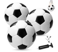 INPODAK 3Pack Size 3 Foootball,Black and White Soccer Ball with Pump,Youth Junior Kids Soccer Ball for Training,Matches, School, Club,Balls for Garden Lawn Outdoor,Football Gift For Boy 5-10 Years Old