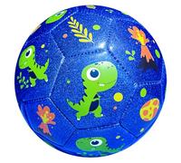 INPODAK Kids Football Size 3, Toddler Football for Age 1-6, Soccer Ball with Pump, Small Ball for Garden Lawn Indoor Outdoor,Gift for Boys Girls 1 2 3 4 5 Years Old,Glitter Blue Dinosaur