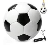 INPODAK Size 3 Foootball,Black and White Soccer Ball with Pump,Youth Junior Kids Soccer Ball for Training,Matches, School, Club,Balls for Garden Lawn Outdoor,Football Gift For Boy 5-10 Years Old