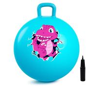 INPODAK Space Hopper,18inch 45cm Blue Dinosaur Hopper Ball,Spacehopper for Kids Age 3 to 8,Bouncy Balls with Hand Pump,Indoor Outdoor Garden Yard Hopping Toys for Children