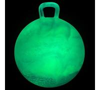 INPODAK Space Hopper for Kids Age 3 and up, Glow in the Dark Spacehopper,18 Inches Hopping Ball for Kids 8 to 12, Glowing Jumping Ball with Handle, Night Garden Toy Hop Ball Inside Park Yard
