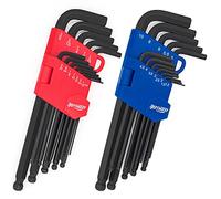 InPower Allen Wrenches Set, 26pcs SAE and Metric Allen Key Set, Long Arm Ball End Hex Key Set Tools for Hex Head Socket Screws - 2 Sets