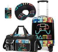 Inprof Kid’s Luggage Set 3 Piece Suitcase Set 16’’ Hardside Luggage Carry on Travel Rolling Luggage Airline Approved for Girls and Boys, G Black, 16 inch
