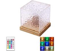 INPUS Water Light Wave Cube Lamp, Northern Lights Cube, Midnight Aura,16 Color Rechargeable Dimmable Control Bedroom Indoor Starry Night Light Romantic Room Decor