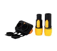 Input&Output Waterproof Powercon True Locking Connector NAC3FX-WP Coupler Panel Mount LED Screen 250V 16A Siamese Socket(1xOR 1E1006M 1E1007M)