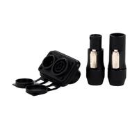 Input&Output Waterproof Powercon True Locking Connector NAC3FX-WP Coupler Panel Mount LED Screen 250V 16A Siamese Socket(1xBK 1E1024M 1E1025M)