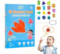 INQUIRLLY Pull String 3D Geometry Learning Book, Select Pullstring 3D Learning Book with 15 Solids, A 3D Geometry Learning Book for Teaching Formulas for Volume and Surface