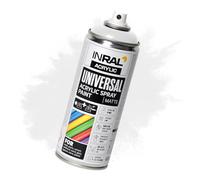 INRAL Acrylic Spray Paint Pure White Matt RAL9010 [400ml] - Universal Spray for Metal, Plastic, Wood & Stone - High-Coverage, UV & Rain Resistant - Indoor & Outdoor Use