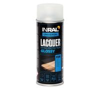 INRAL Clear Lacquer Spray Gloss Finish [400ml] - Fast-Drying Acrylic Clear Coat - Waterproof, UV & Heat Resistant - Scratch-Proof Protective Spray for DIY, Crafts & Art